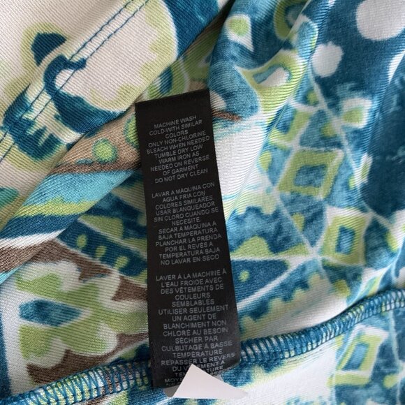 Chico’s Women’s 1 Blue Abstract Print Knit Tunic Top 3/4 Sleeve Size USA 8 - Picture 9 of 10